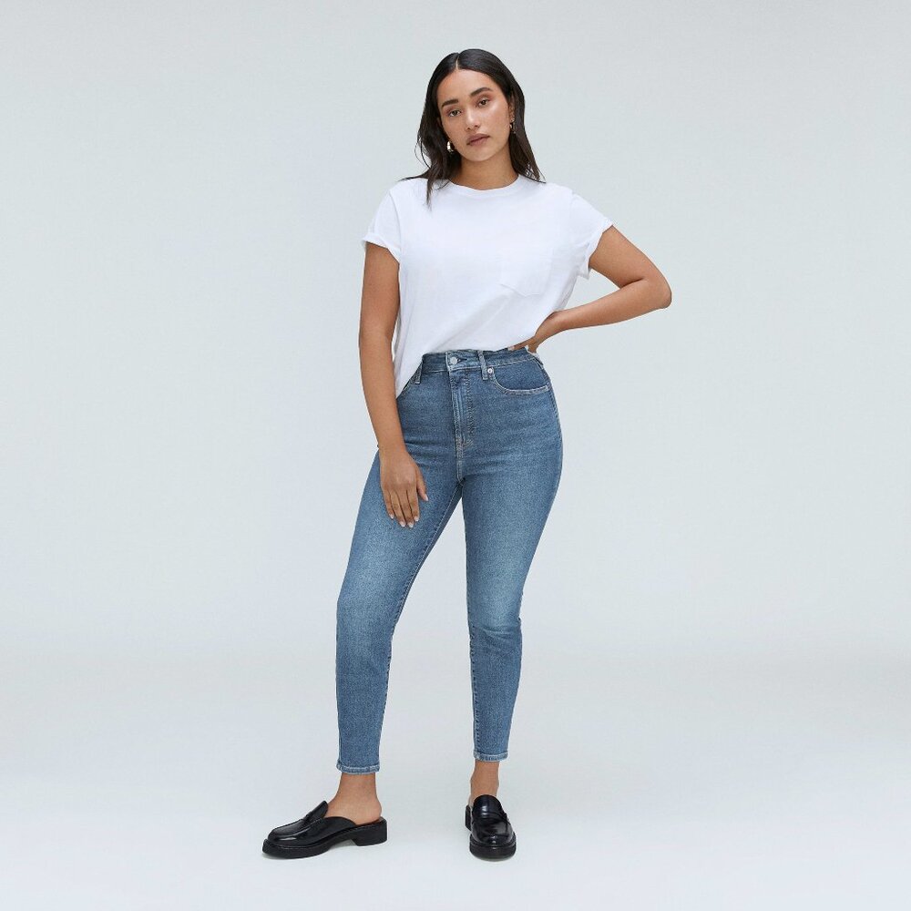 Everlane Jeans Women's Way-High® Hourglass Skinny Jean in Faded Blue, Size 28